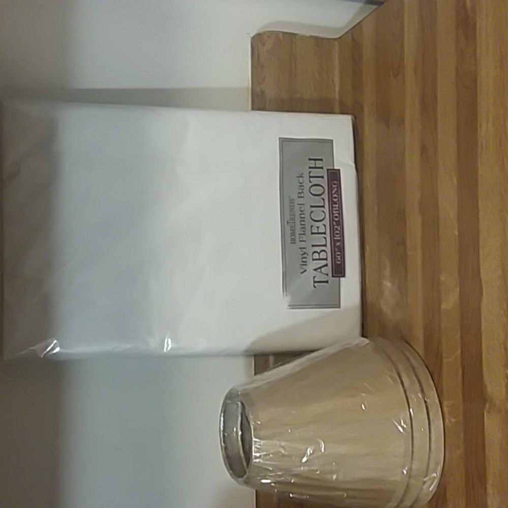 3 small lampshades and home trends vinyl flannel cloth tables